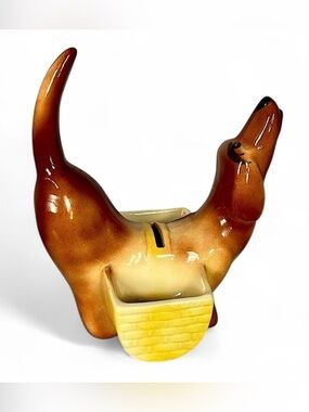 VINTAGE 1950s A.L. Hirsch MCM Ceramic Dachshund Figurine